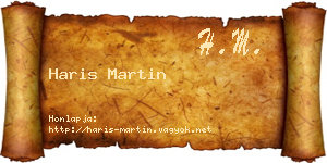 Haris Martin névjegykártya